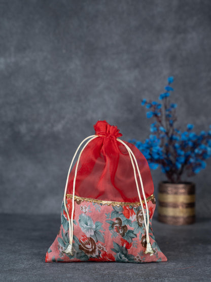Floral String Bag - 11x7 Inch - WBG1877