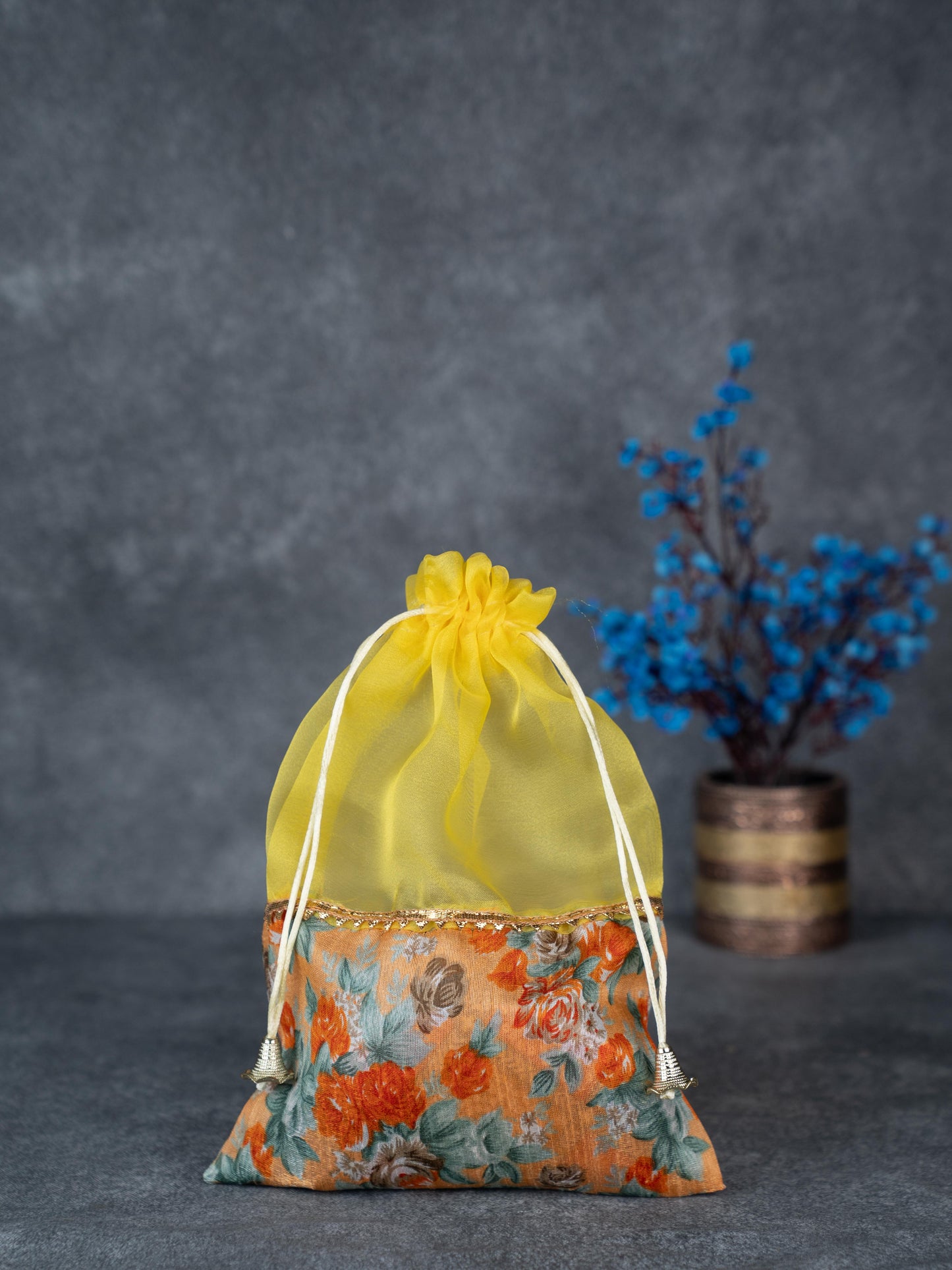 Floral String Bag - 11x7 Inch - WBG1877