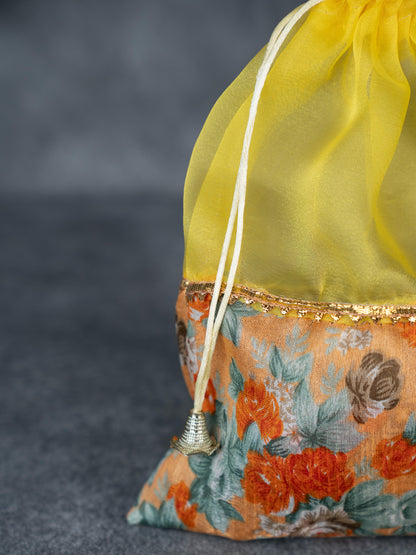 Floral String Bag - 11x7 Inch - WBG1877