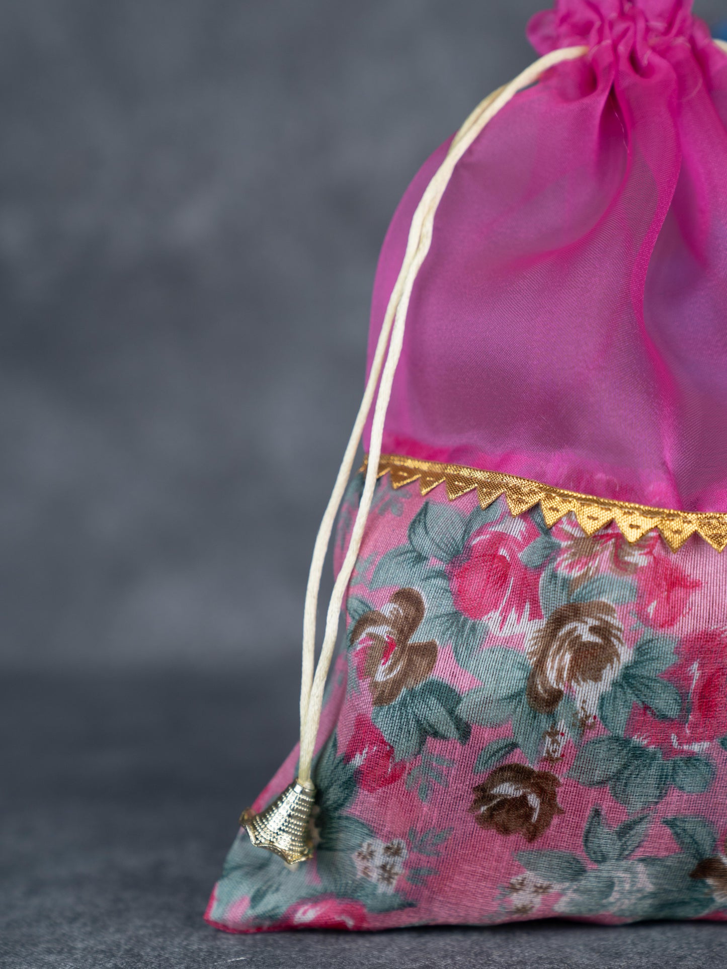 Floral String Bag - 11x7 Inch - WBG1877