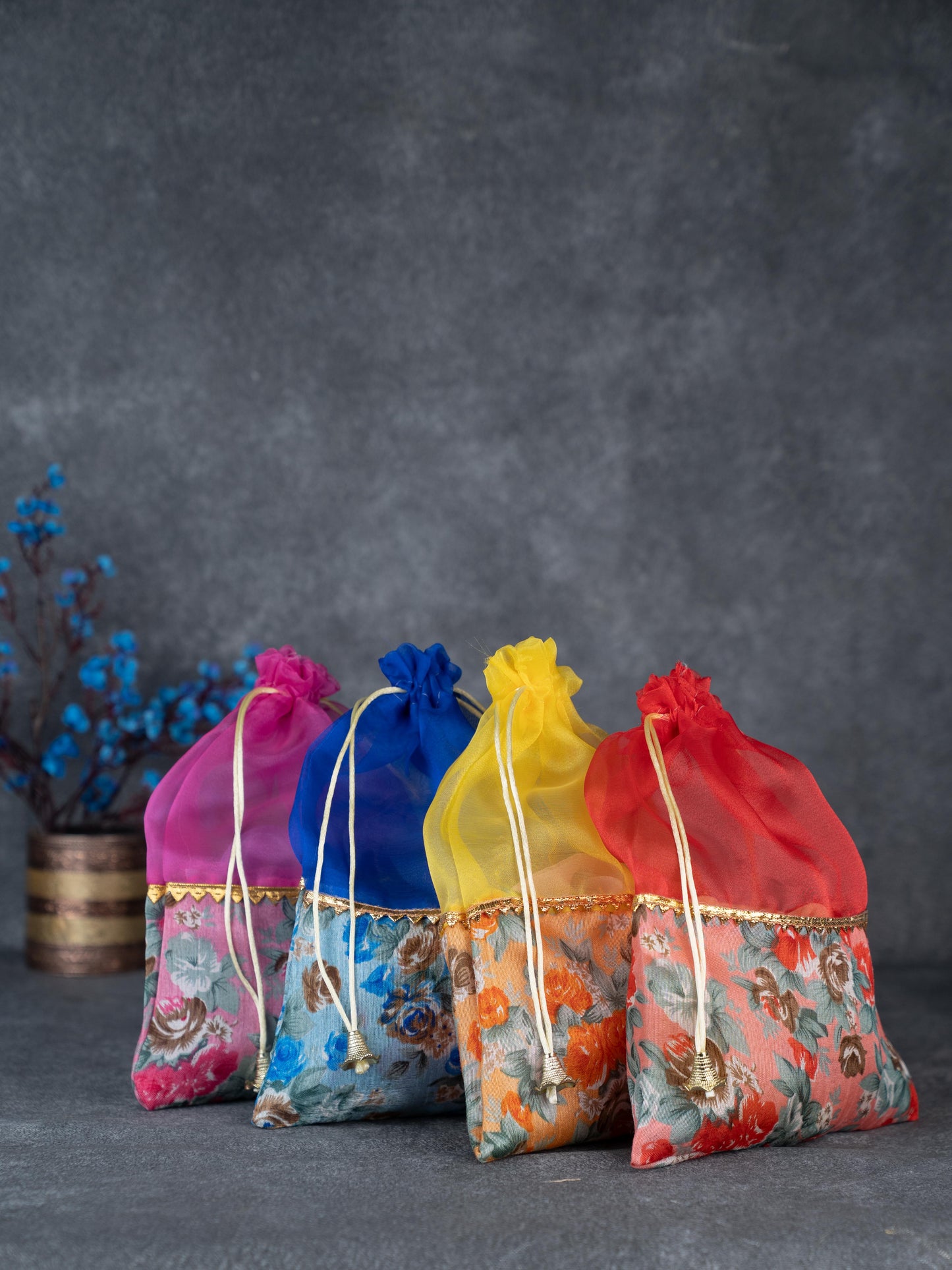 Floral String Bag - 11x7 Inch - WBG1877