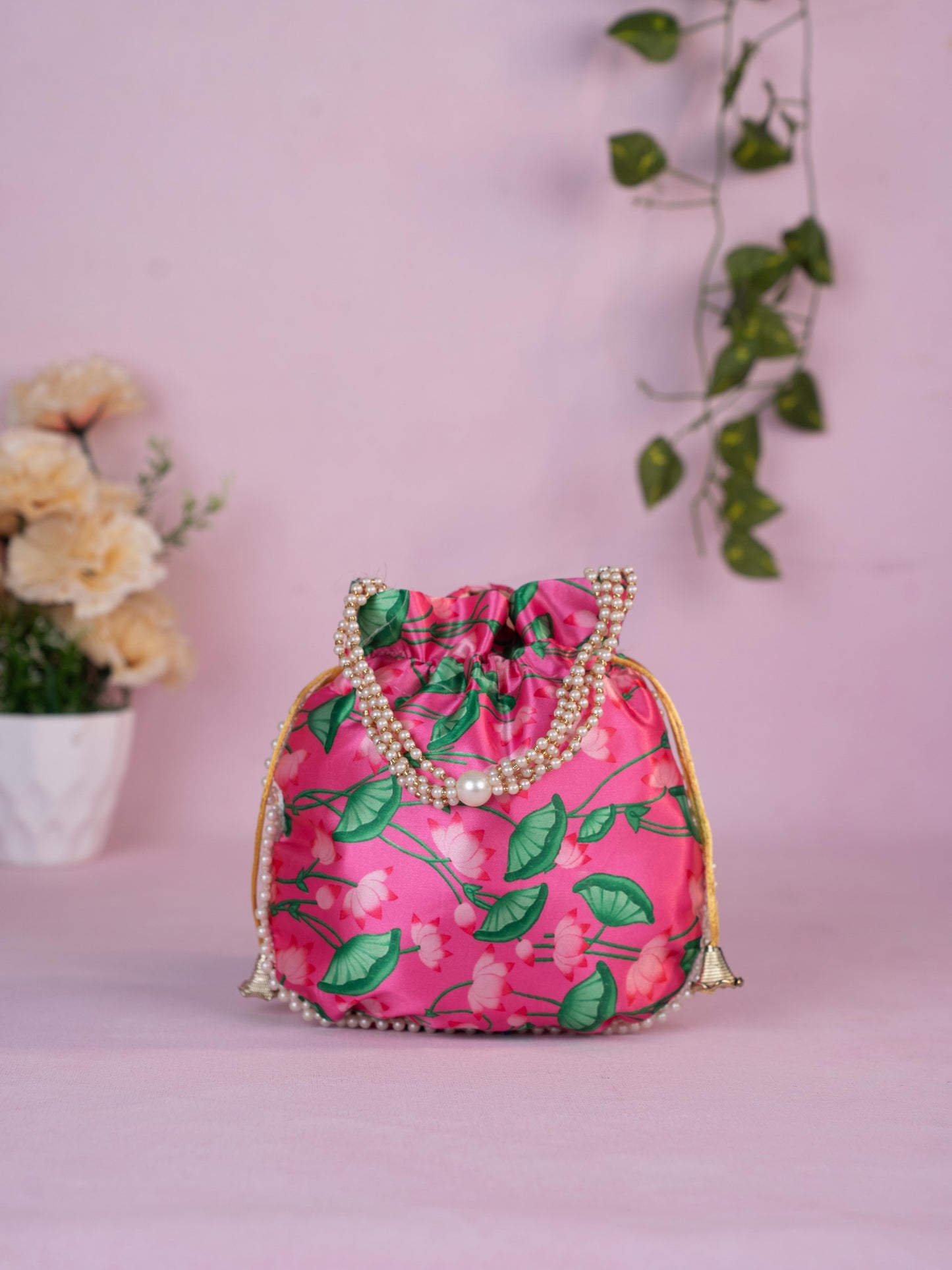 Potli Bag with Pichwai Design - 8 inch - WBG1878