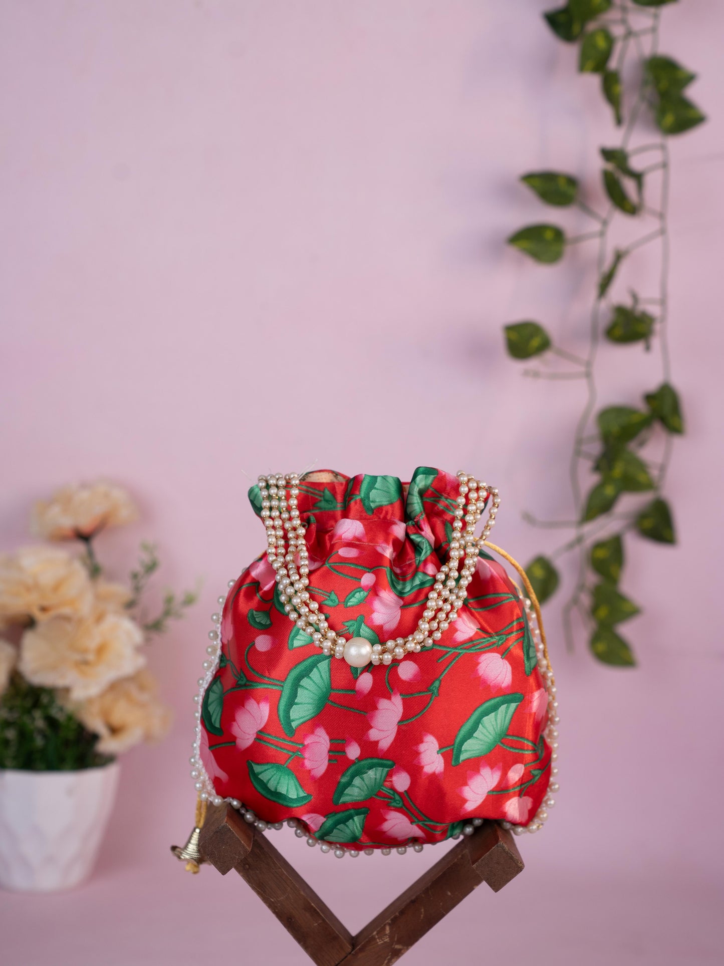 Potli Bag with Pichwai Design - 8 inch - WBG1878