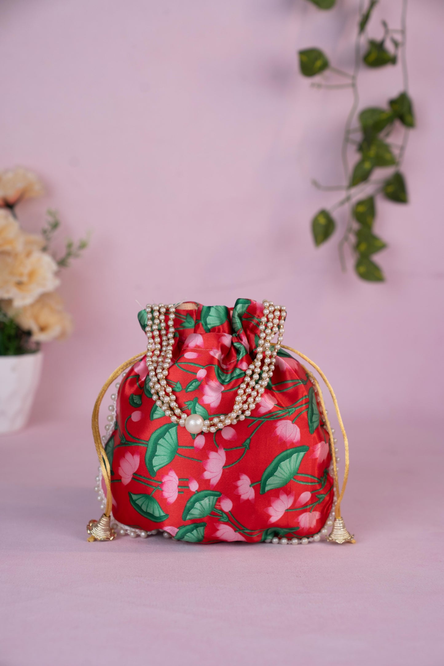 Potli Bag with Pichwai Design - 8 inch - WBG1878