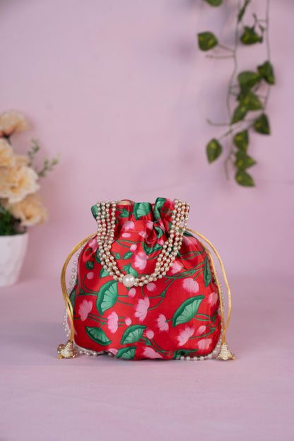 Potli Bag with Pichwai Design - 8 inch - WBG1878