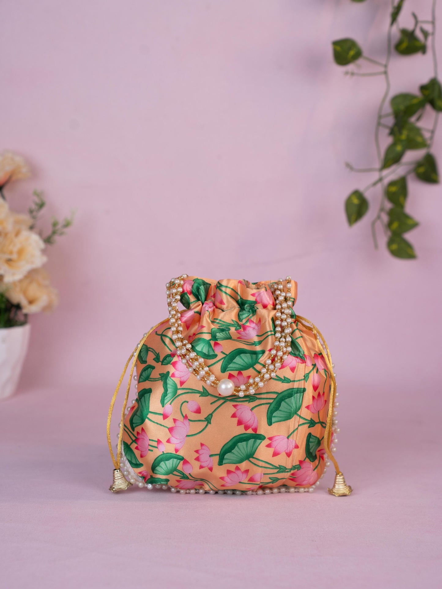 Potli Bag with Pichwai Design - 8 inch - WBG1878