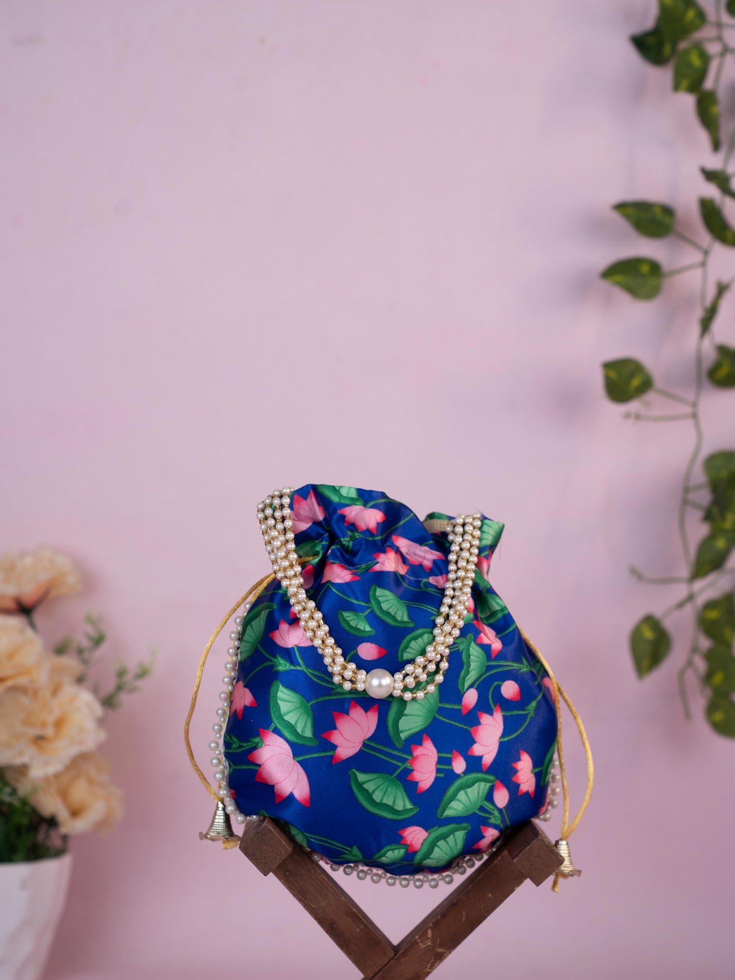 Potli Bag with Pichwai Design - 8 inch - WBG1878