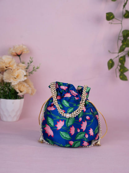 Potli Bag with Pichwai Design - 8 inch - WBG1878