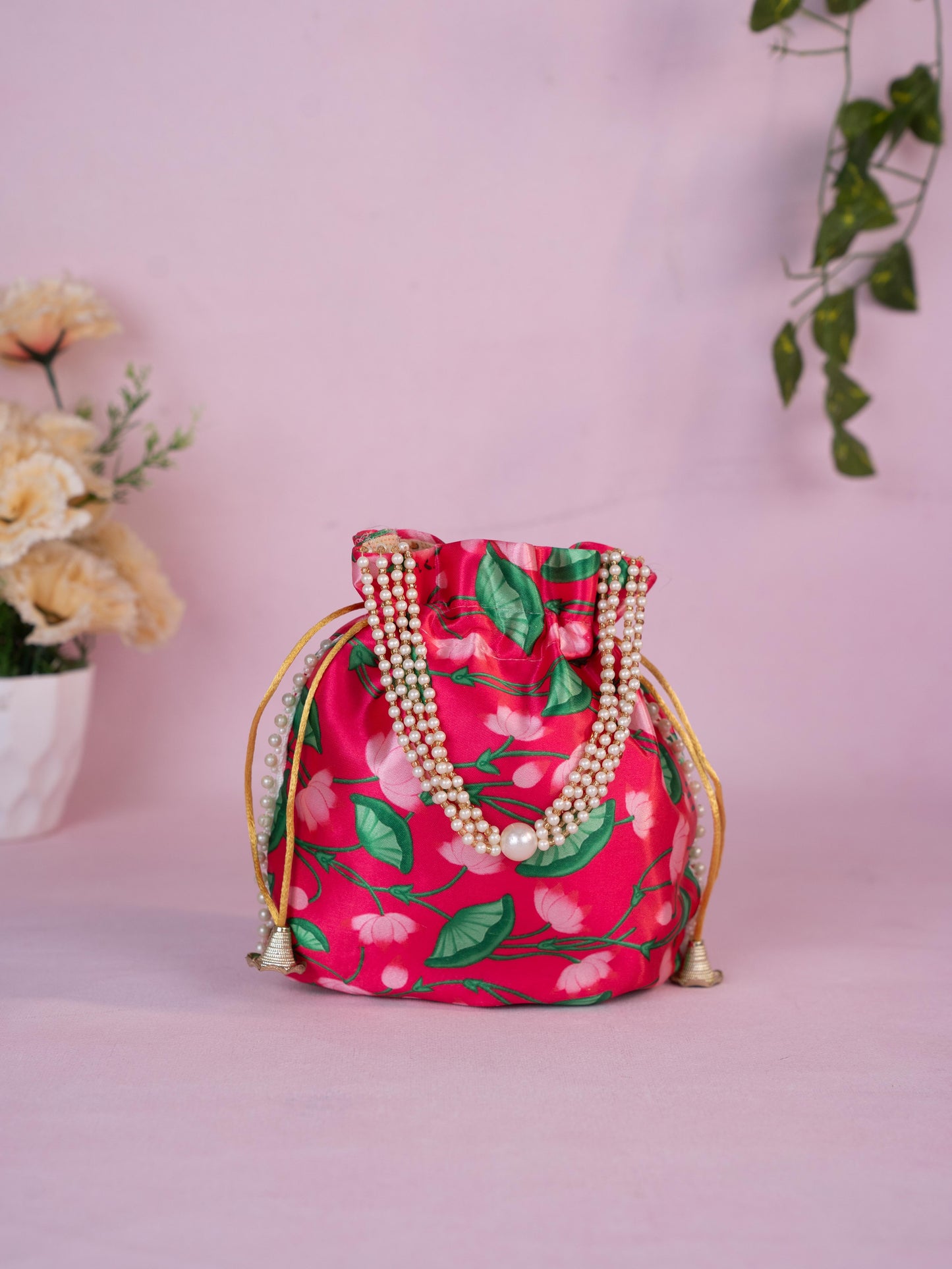 Potli Bag with Pichwai Design - 8 inch - WBG1878
