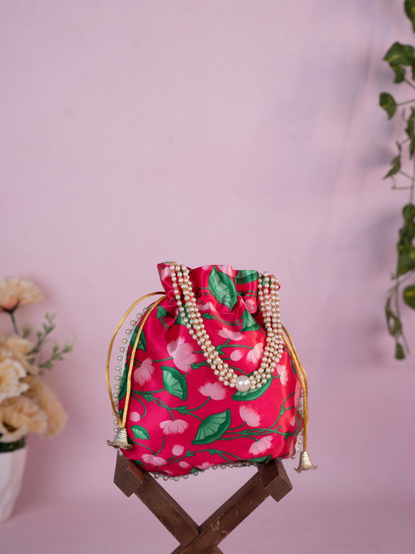 Potli Bag with Pichwai Design - 8 inch - WBG1878