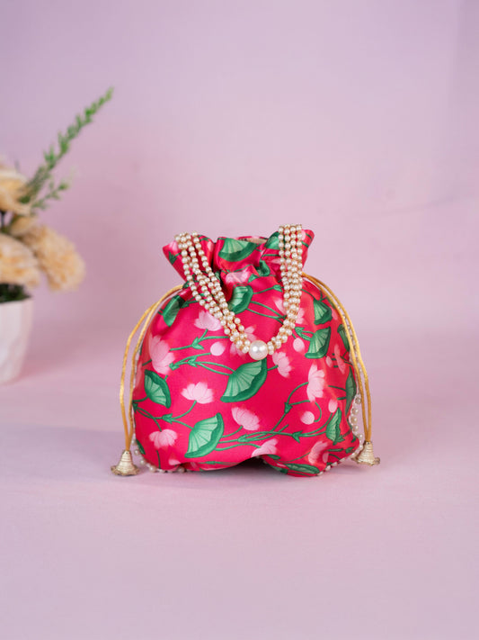 Potli Bag with Pichwai Design - 8 inch - WBG1878