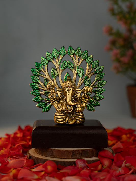White Metal Ganesha Idol - 5 inch - WBG1886