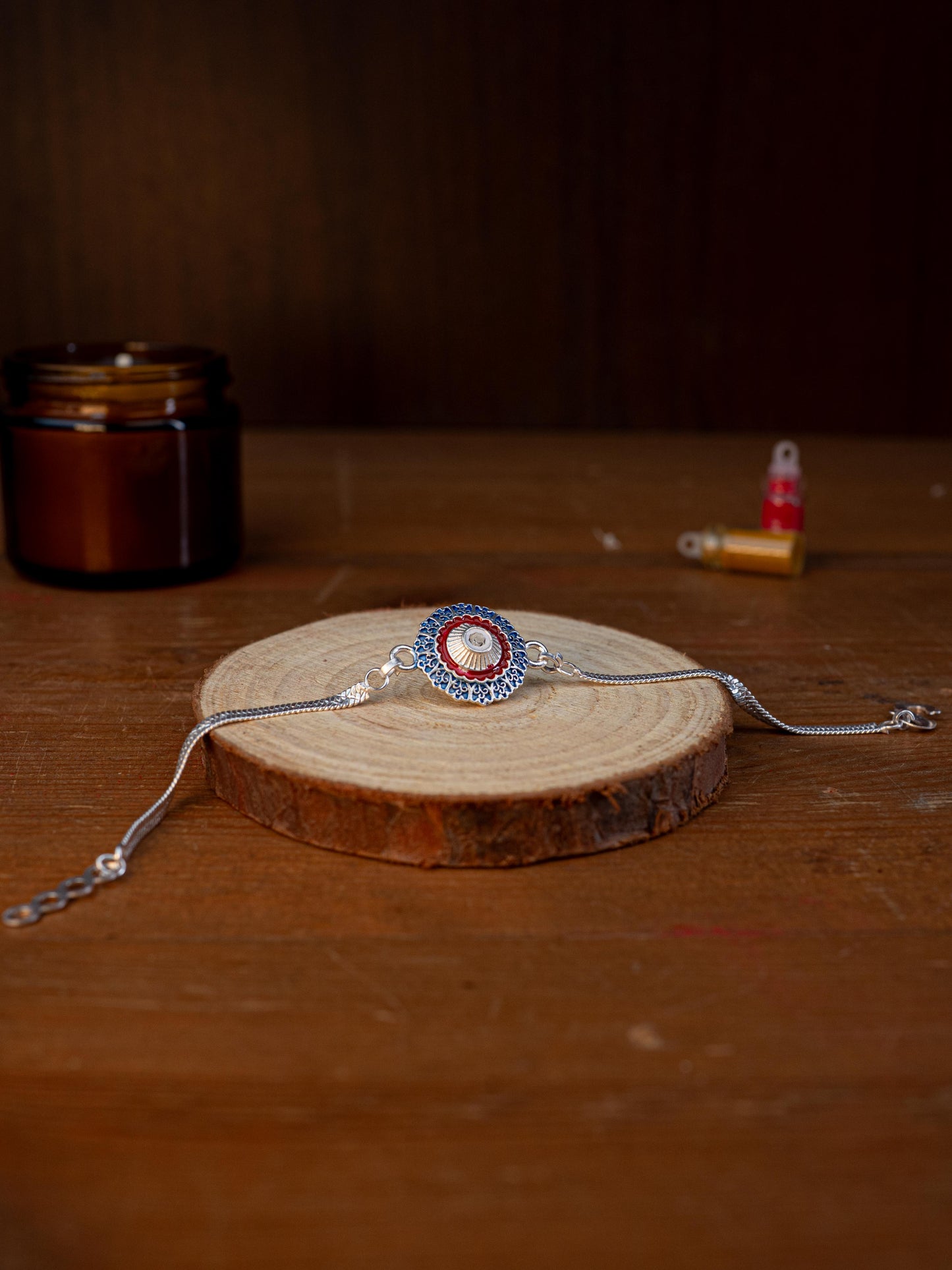 Designer Rakhi - Silver - WBG1887-6