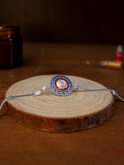 Designer Rakhi - Silver - WBG1887-6