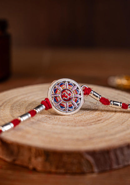 Designer Rakhi - Rope - Om Swastik - WBG1887-10