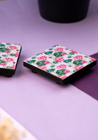 Pichwai Lotus Design Glitter Manai - 2.5 inch - WBG1888