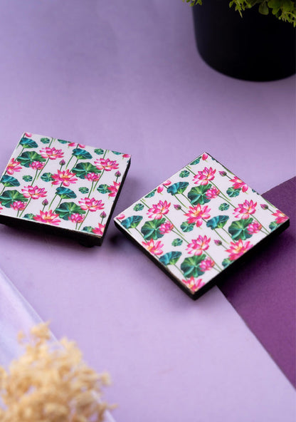 Pichwai Lotus Design Glitter Manai - 2.5 inch - WBG1888