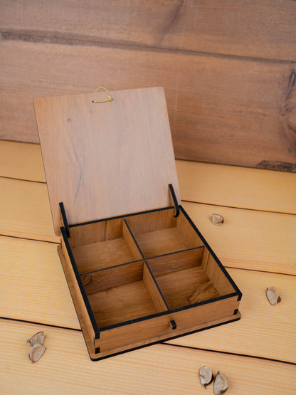 Wooden Dry Fruit Box - Annapakshi Design - 8x8 inch - WBG1892-1