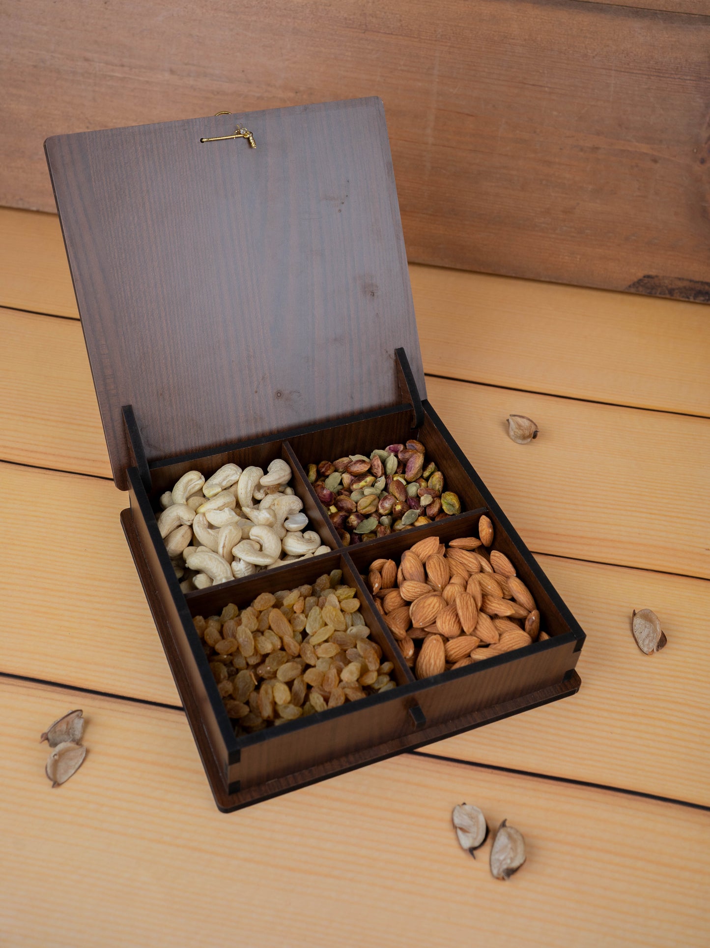 Brown Dry Fruit Box - Annapakshi Design - 8x8 inch - WBG1892-2