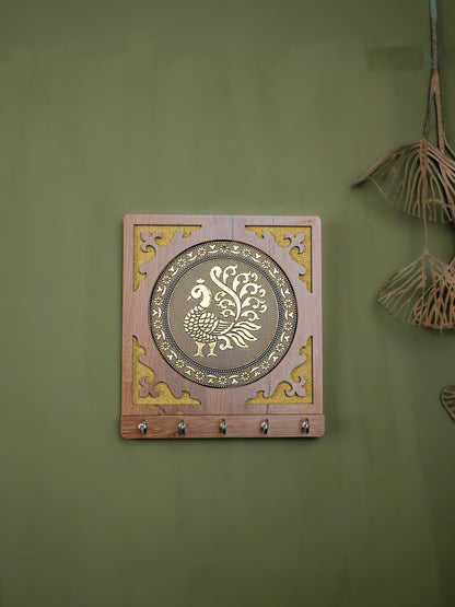 Wooden Annapakshi Key Hanger - 8x7 inch - WBG1893-1