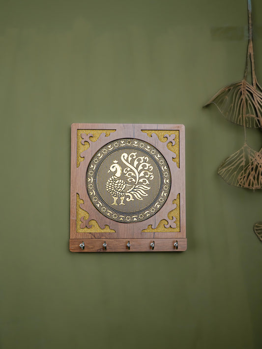 Wooden Annapakshi Key Hanger - 8x7 inch - WBG1893-1