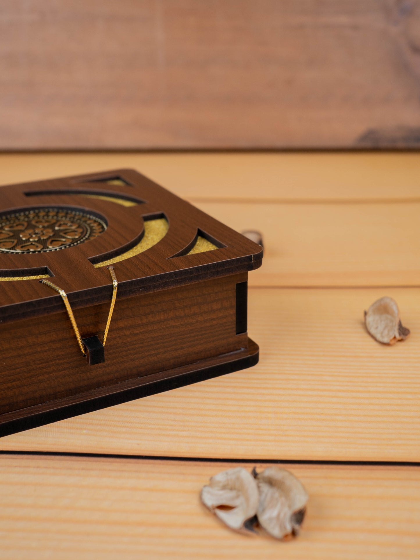 Brown Floral Dry Fruit Box - 6x6 inch - WBG1894-2