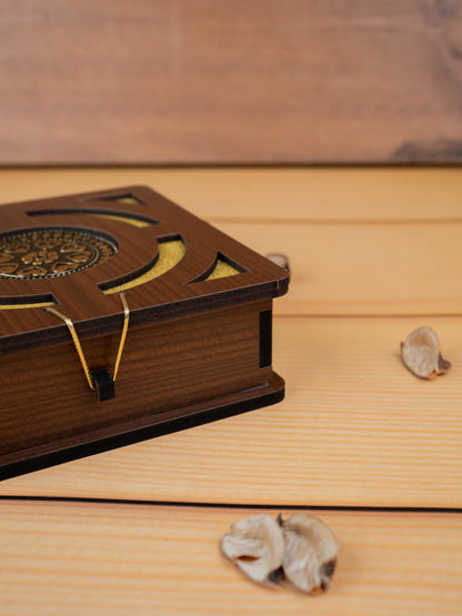 Brown Floral Dry Fruit Box - 6x6 inch - WBG1894-2