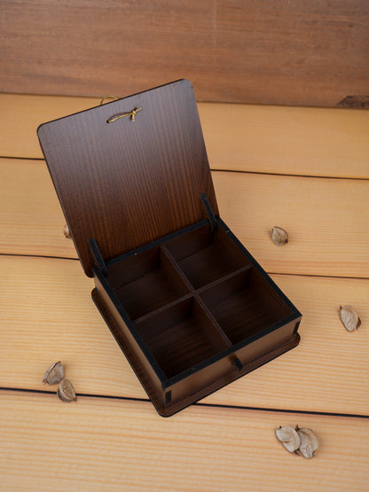 Brown Floral Dry Fruit Box - 6x6 inch - WBG1894-2