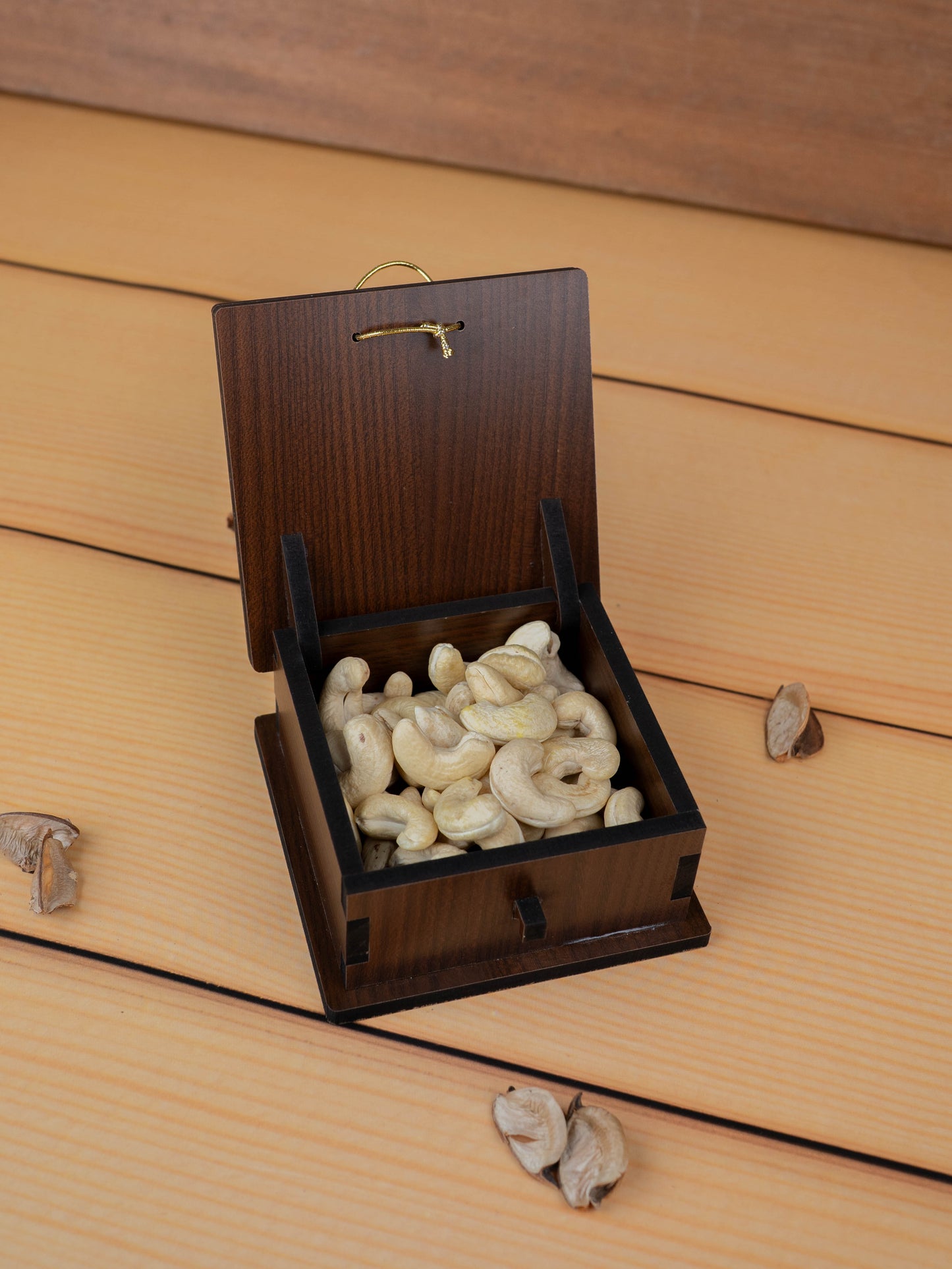 Brown Floral Dry Fruit Box - 4x4 inch - WBG1895-2