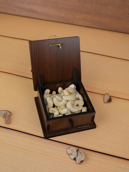 Brown Floral Dry Fruit Box - 4x4 inch - WBG1895-2