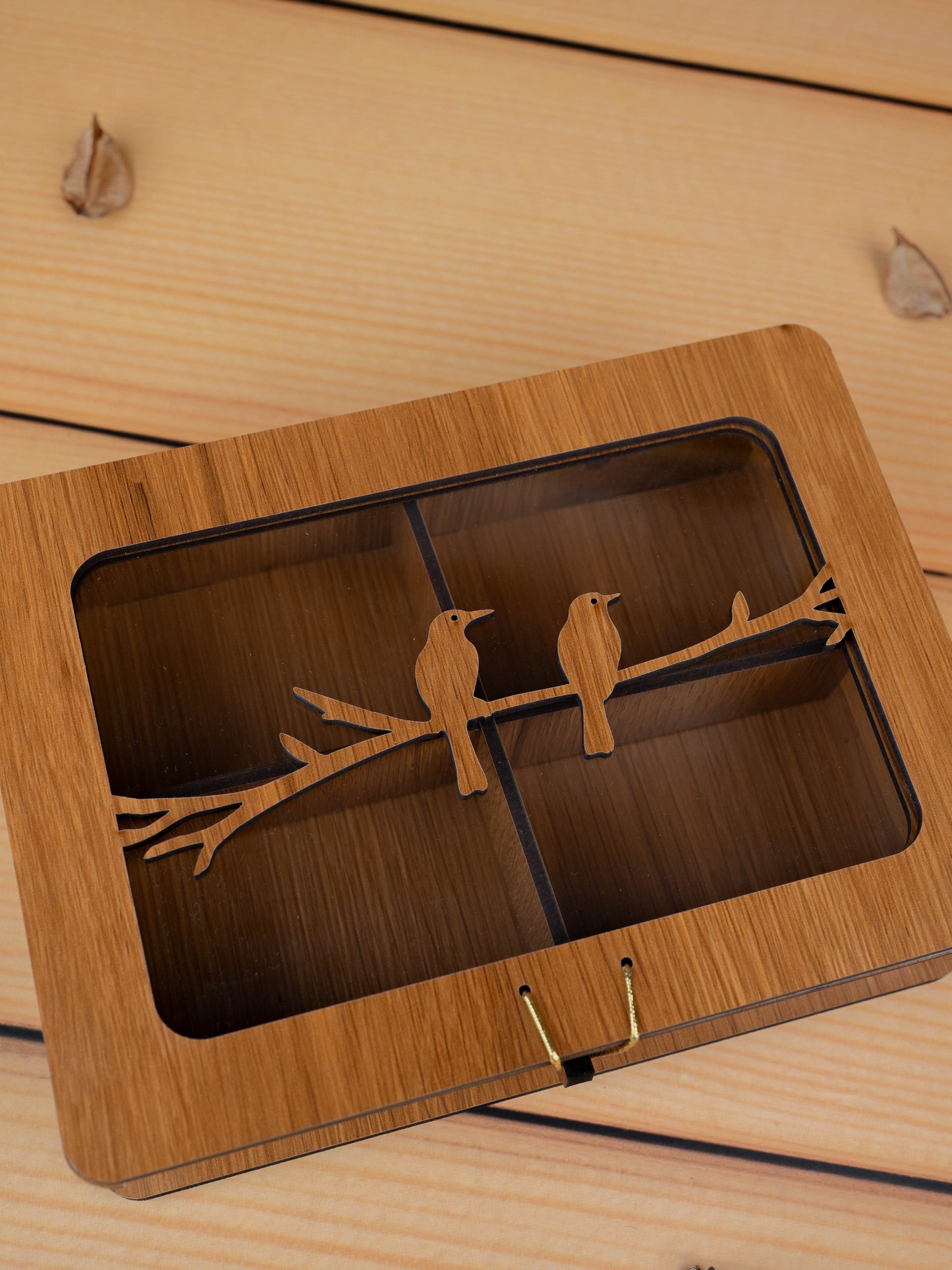 Wooden Sparrow Dry Fruit Box - 7x5 inch - WBG1896-1