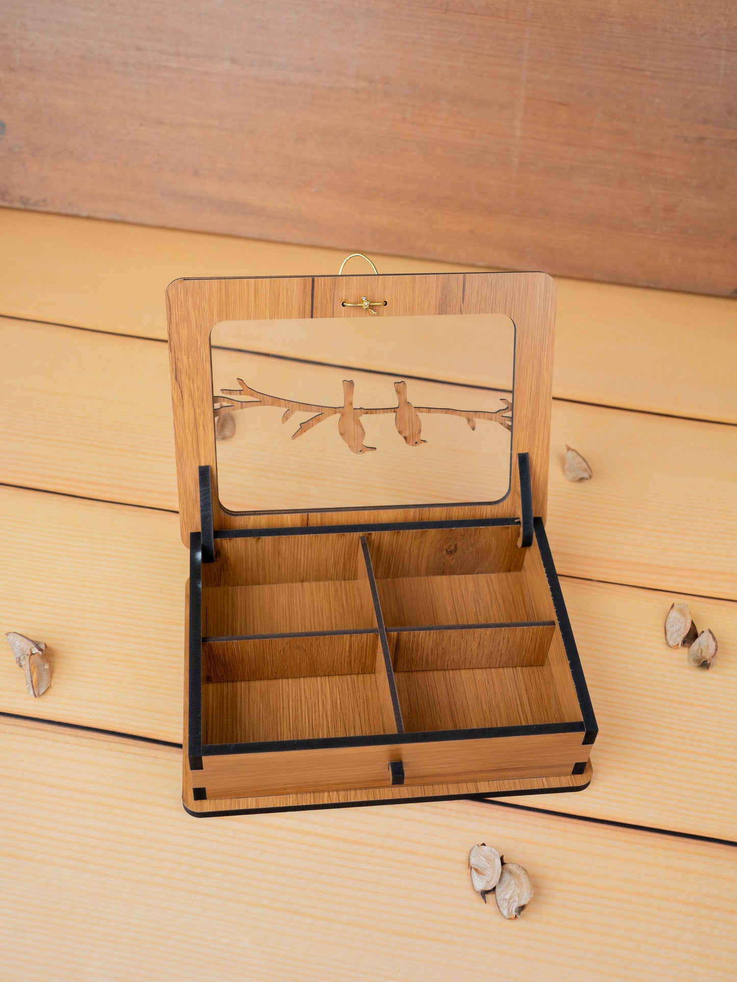 Wooden Sparrow Dry Fruit Box - 7x5 inch - WBG1896-1