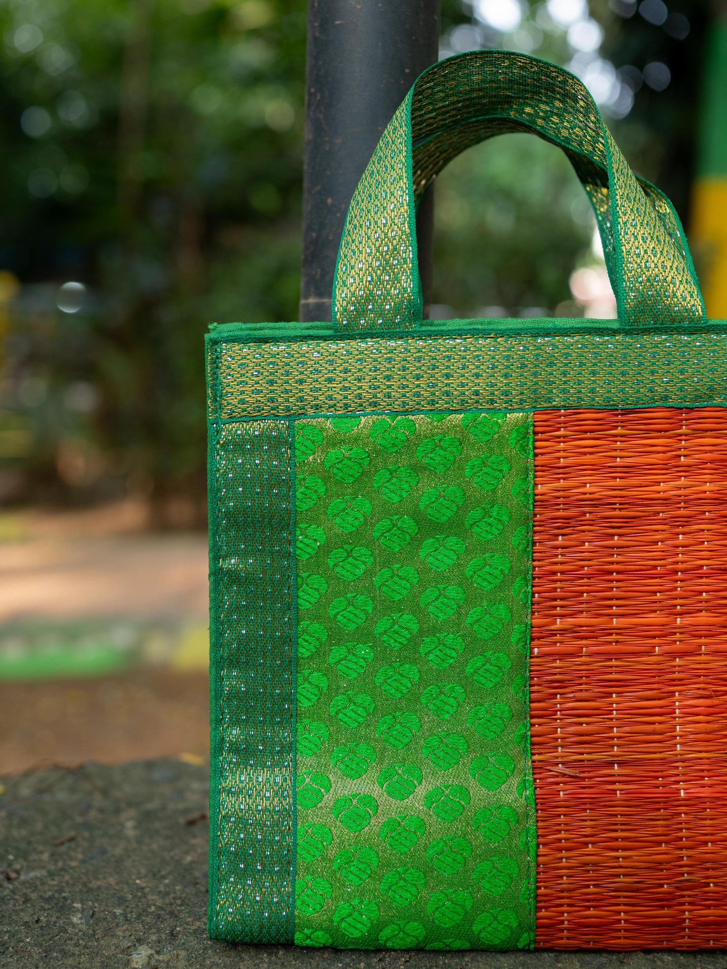 Half and Half Korai Handbag - 8X8 inch - WBG1903