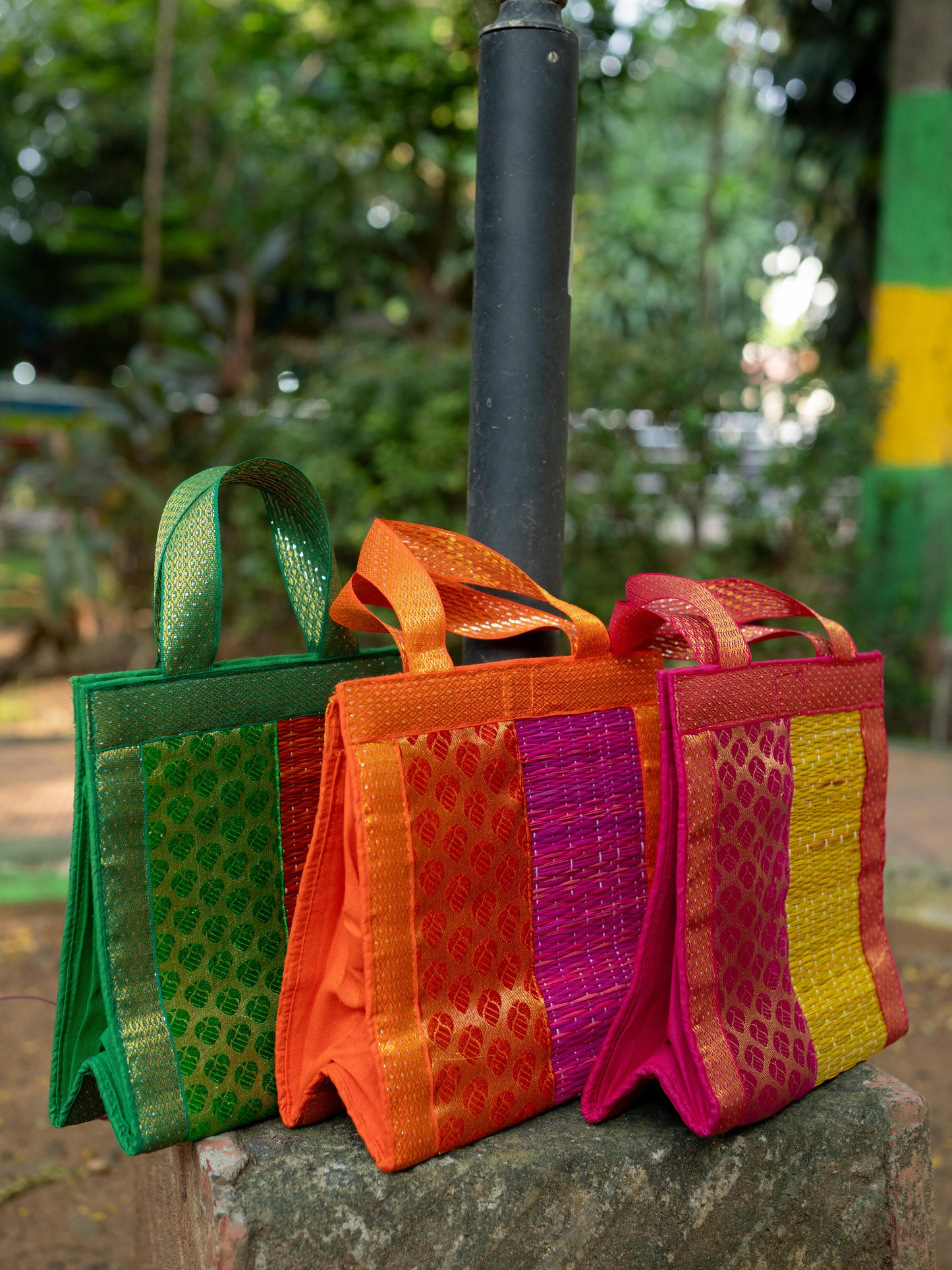 Half and Half Korai Handbag - 8X8 inch - WBG1903