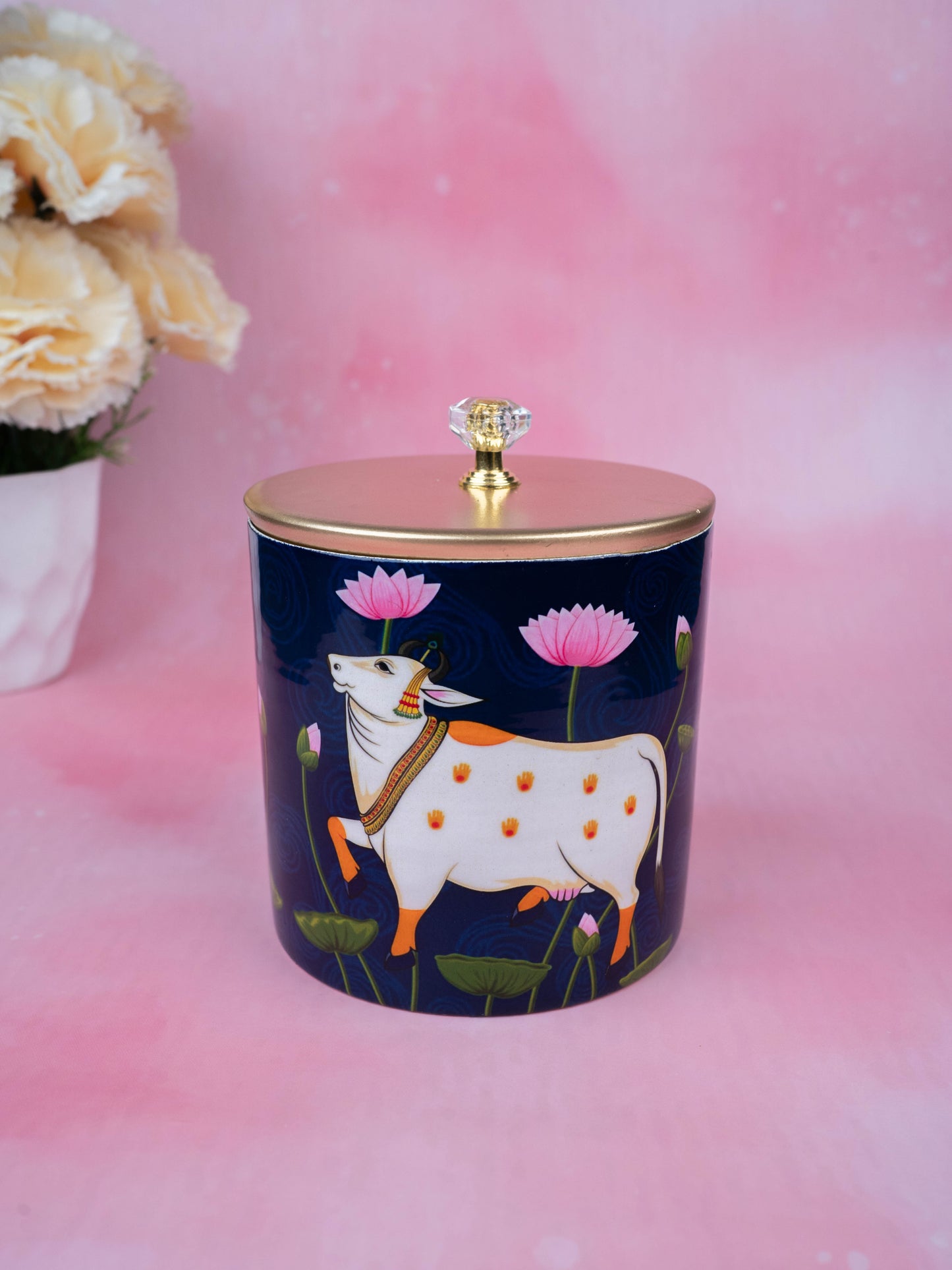 Metal Pichwai Dry Fruit Jar - WBG1909