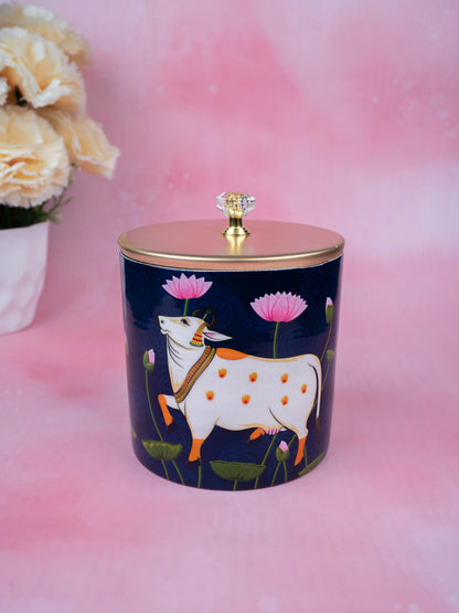 Metal Pichwai Dry Fruit Jar - WBG1909