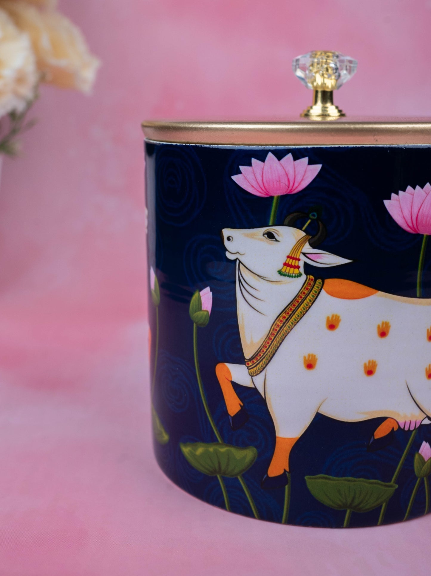 Metal Pichwai Dry Fruit Jar - WBG1909