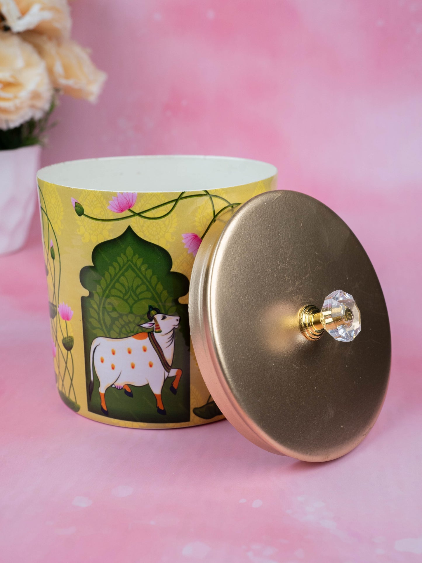 Metal Pichwai Dry Fruit Jar - WBG1909