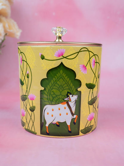Metal Pichwai Dry Fruit Jar - WBG1909