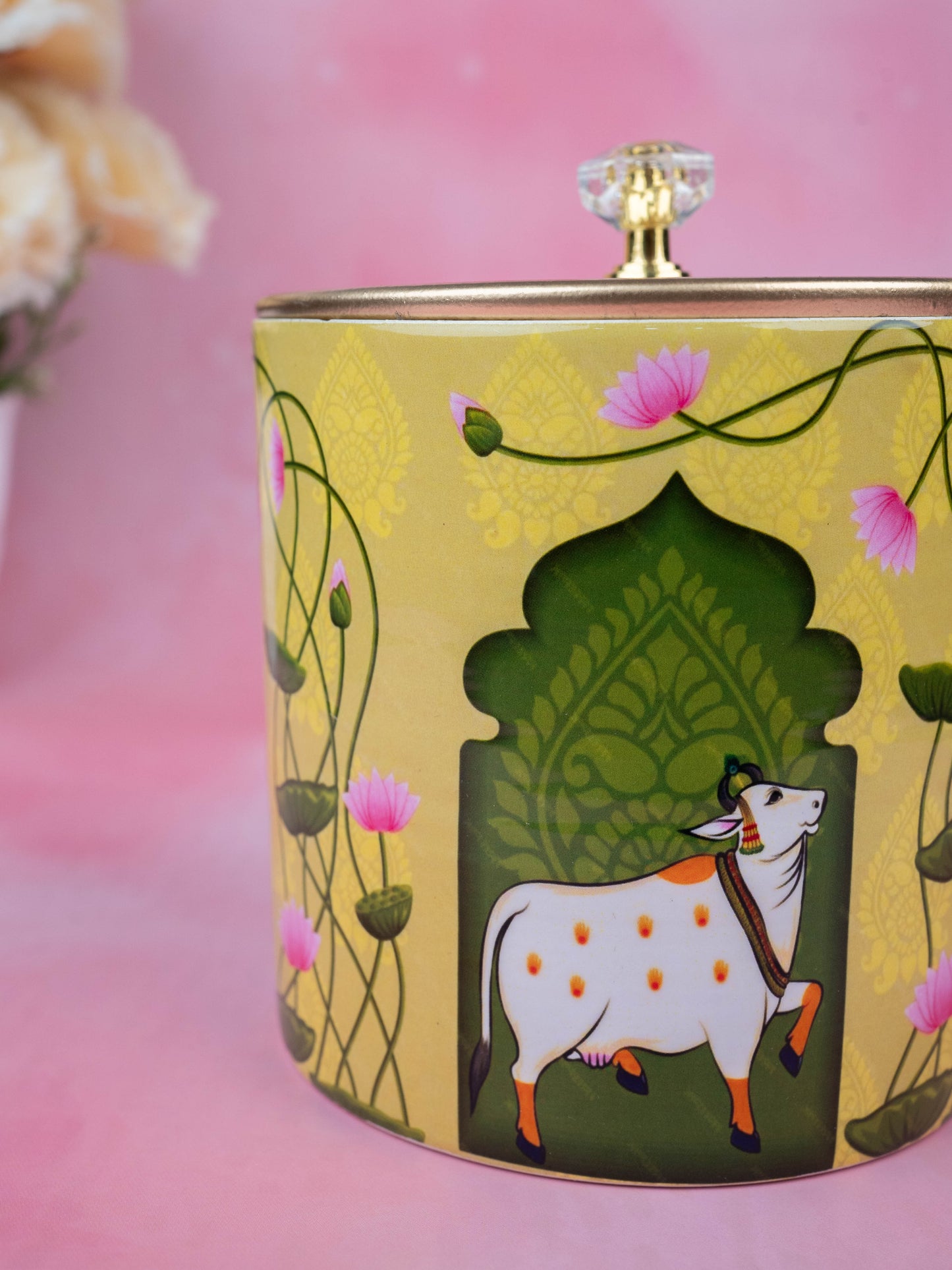 Metal Pichwai Dry Fruit Jar - WBG1909