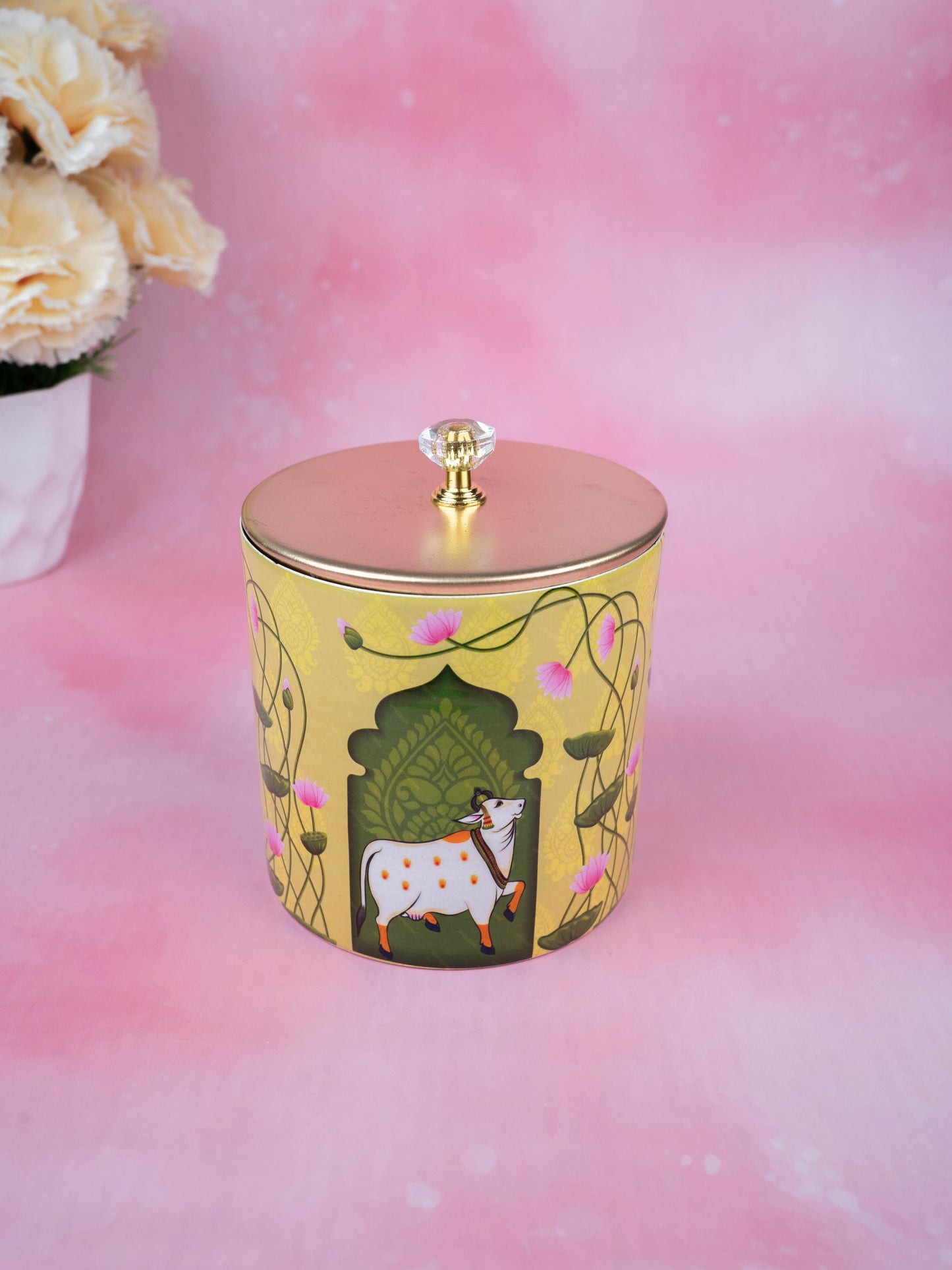 Metal Pichwai Dry Fruit Jar - WBG1909