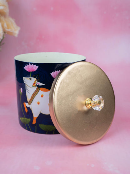 Metal Pichwai Dry Fruit Jar - WBG1909
