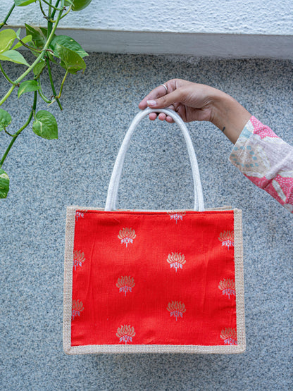 Raw Silk Jute Bag - 10x8 inch - WBG1911-1