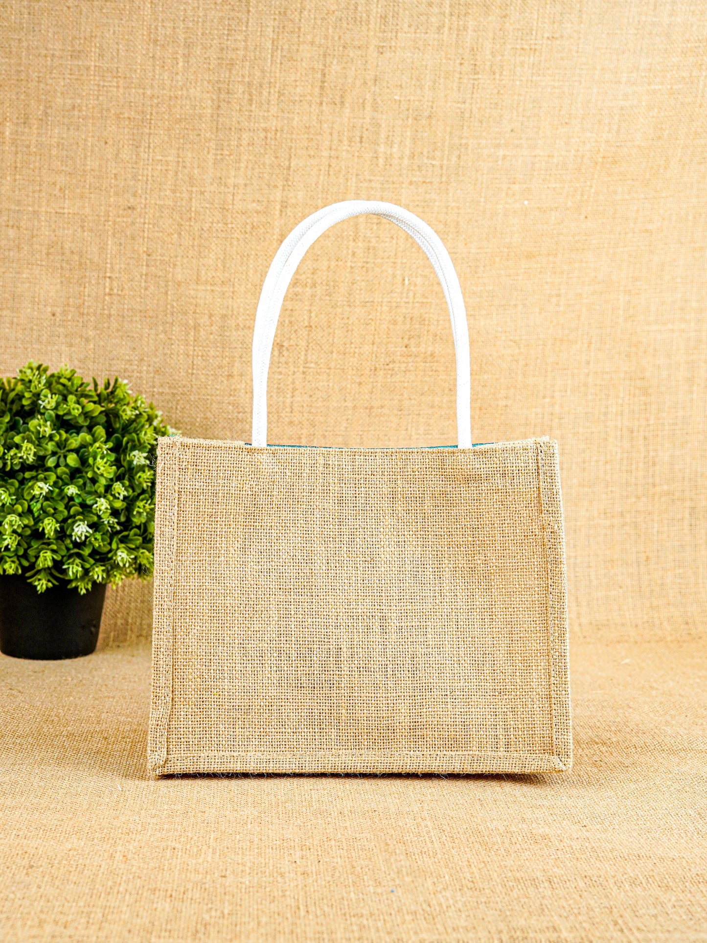 Raw Silk Jute Bag - 10x8 inch - WBG1911-1