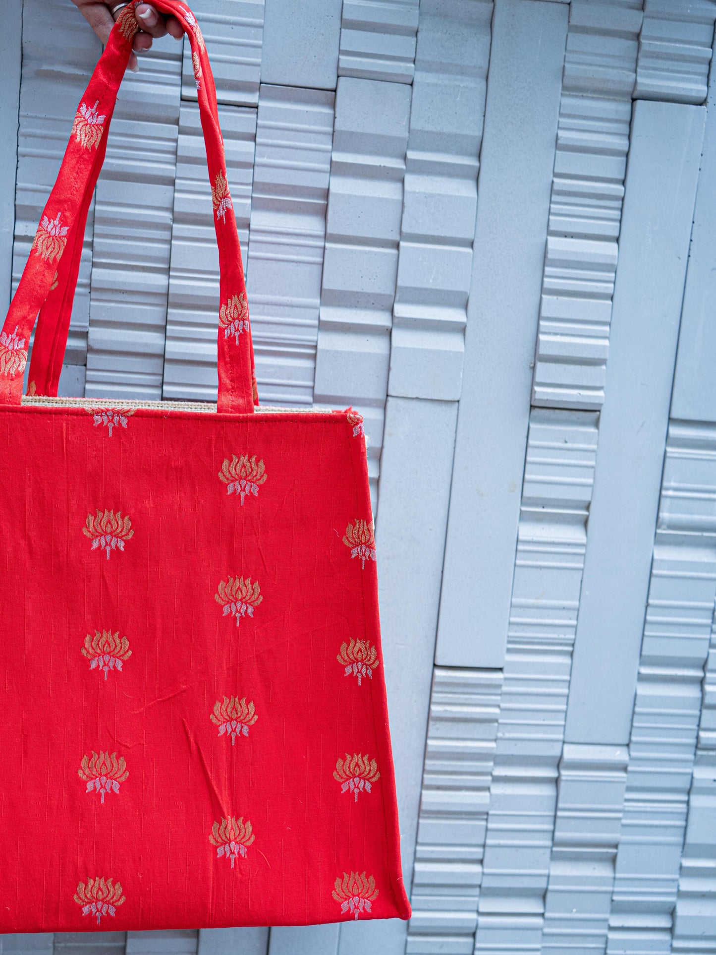 Raw Silk Jute Bag - 12x12 inch - WBG1911-2