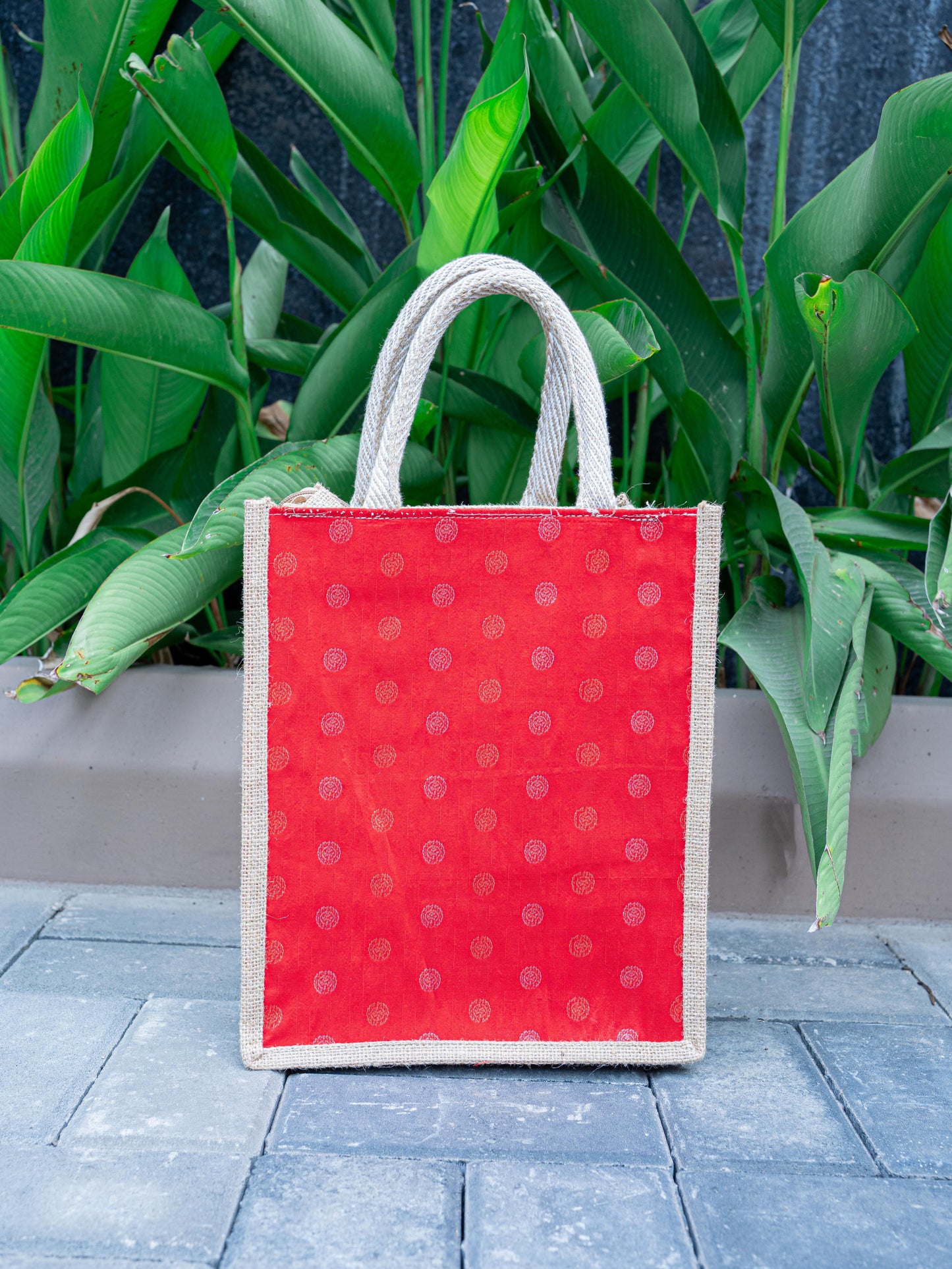 Raw Silk Jute Bag - 12x10 inch - WBG1913