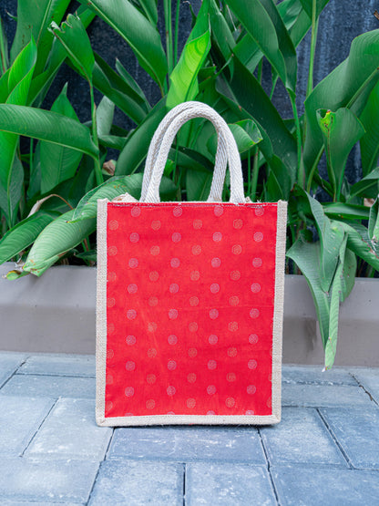 Raw Silk Jute Bag - 12x10 inch - WBG1913