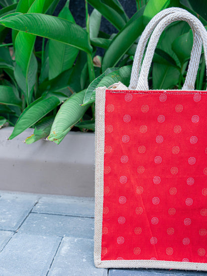 Raw Silk Jute Bag - 12x10 inch - WBG1913