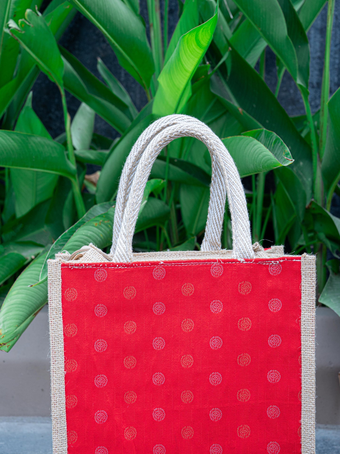 Raw Silk Jute Bag - 12x10 inch - WBG1913