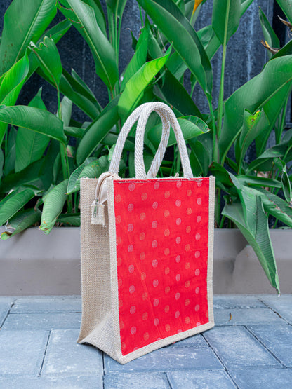 Raw Silk Jute Bag - 12x10 inch - WBG1913